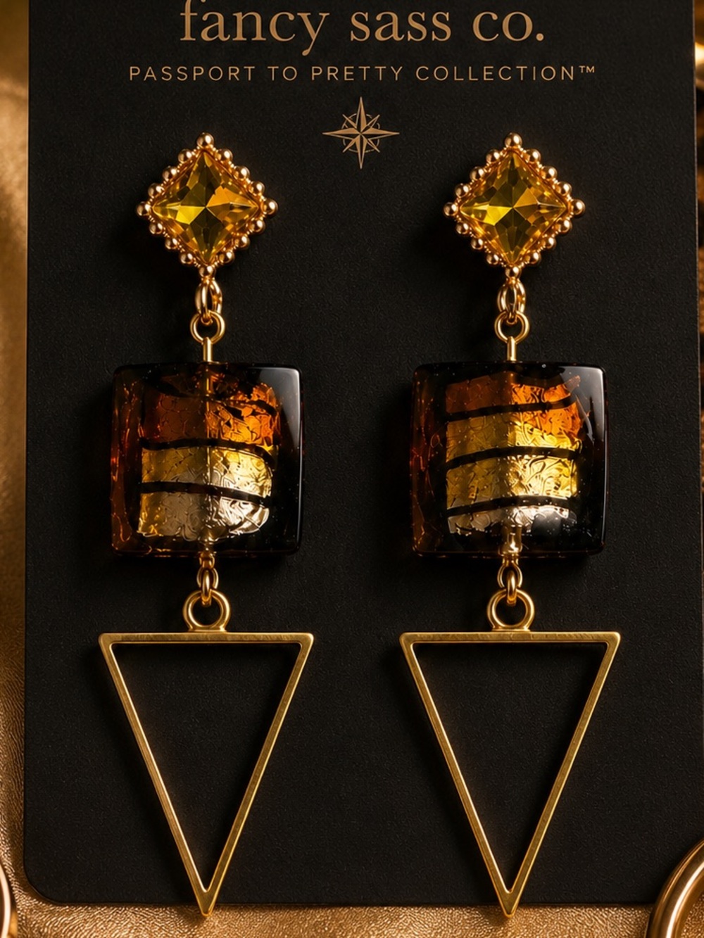 ✨ Golden Serengeti Drops | Artisan Statement Earrings